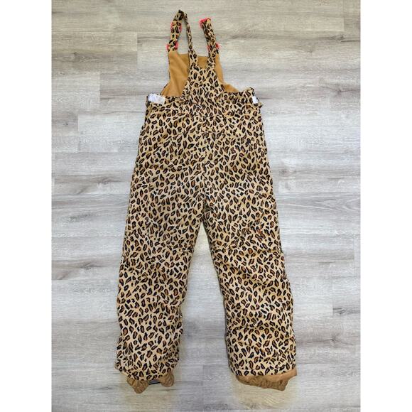 Amazon Essentials Leopard Print Overalls Snowsuit Bibs Kids XL - Picture 3 of 4